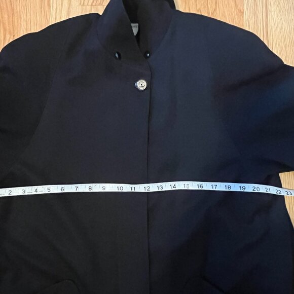 Vintage EATON RONTEX Womens 10 - 12 Black Pure Virgin Wool Midi DRESS COAT - Picture 6 of 14